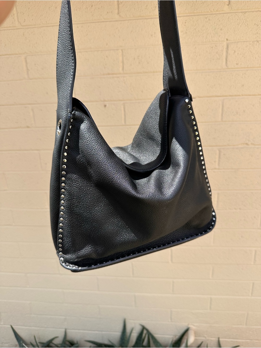 Black Stud-Trim Shoulder Bag Michael Kors studded bag